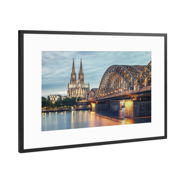 Poster mit Rahmen Schwarz (Metallic) "Cologne City" artboxONE - Städte,Städte / Köln,Reise,Architektur,Reise / Länder