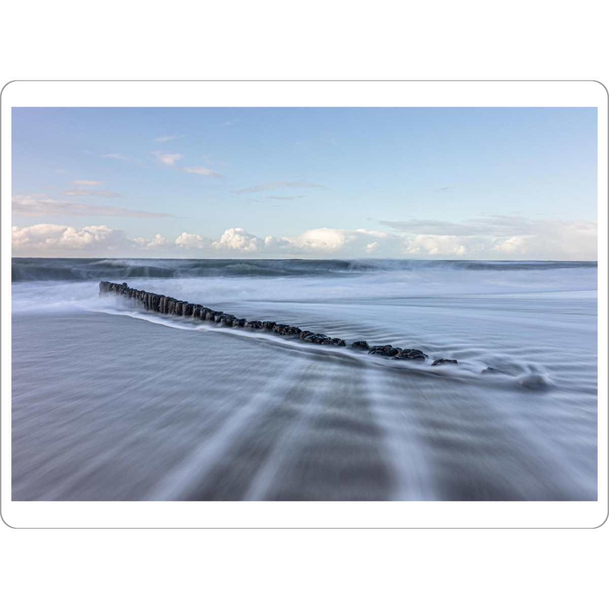 Tischset "Buhnen Langzeitbelichtung" artboxONE - Reise / Strand und Meer - Wellen,Strand,Meer,Wasser,Sylt,Buhnen,Langzeitbelichtung,Sea,Waves,Water