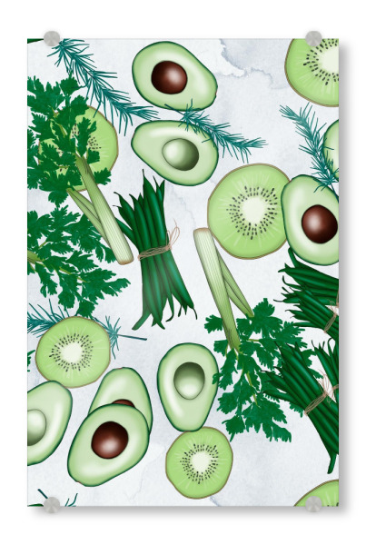 Acrylglasbild "Vegetable Pattern" artboxONE - Natur,Essen & Trinken,Essen & Trinken / Obst & Gemüse,Lustig