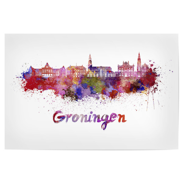 Poster 30x20 cm "GRONINGEN skyline in watercolor-b" artboxONE - Städte,Abstrakt,Architektur