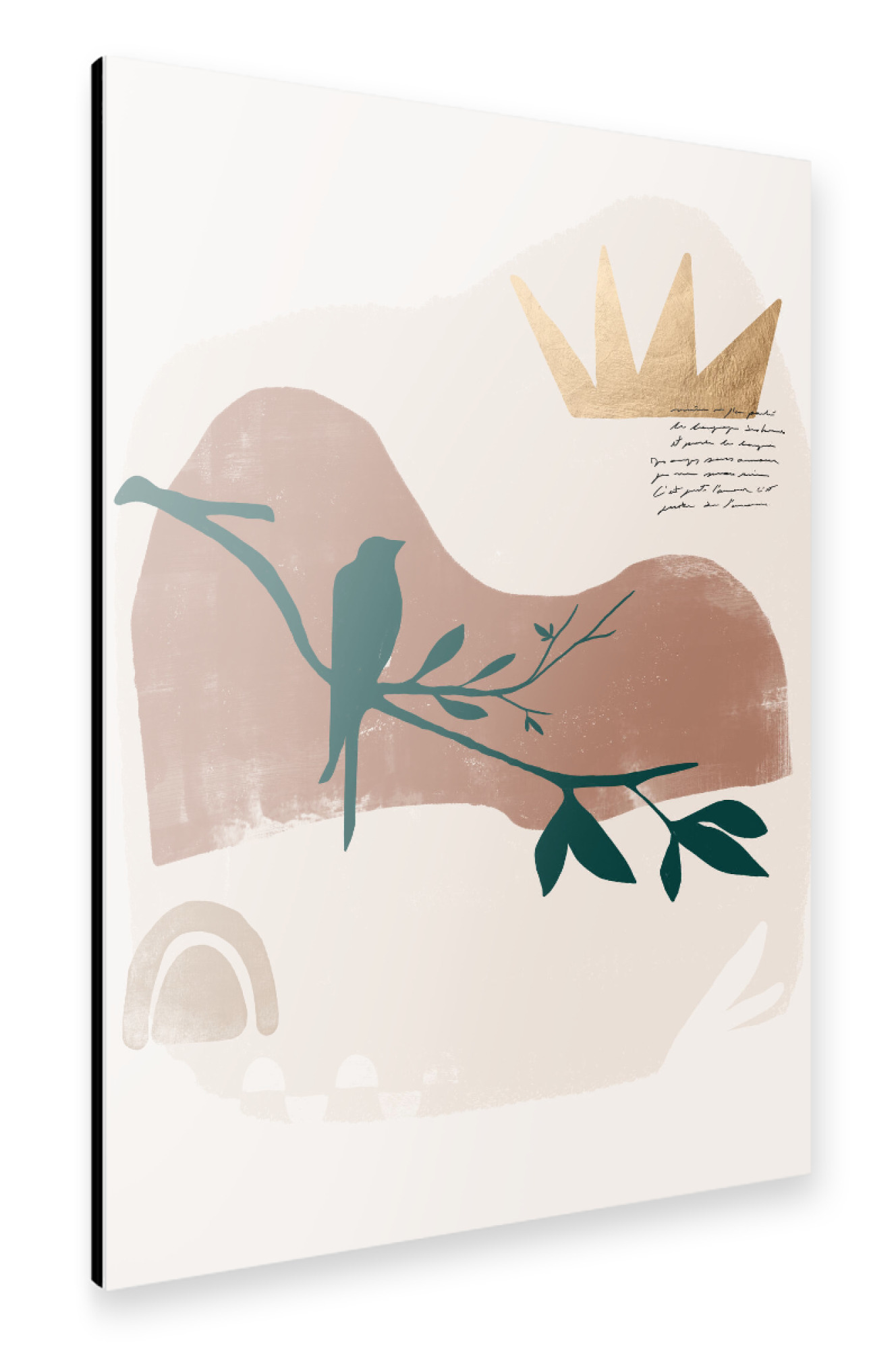 Alu-Dibond "Minimal Leaf Mountain" 75x50 cm artboxONE