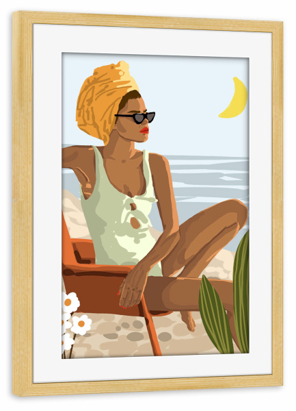 Poster mit Rahmen kiefer "Moon Child" artboxONE - Natur,Menschen