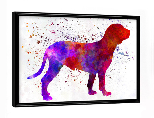 Poster mit schwarzem Rahmen "Spanish Hound in watercolor" artboxONE - Tiere,Abstrakt - Dog,Pet,Animal,Mammal,Watercolor,Abstract,Hund,Bunt,Colorful