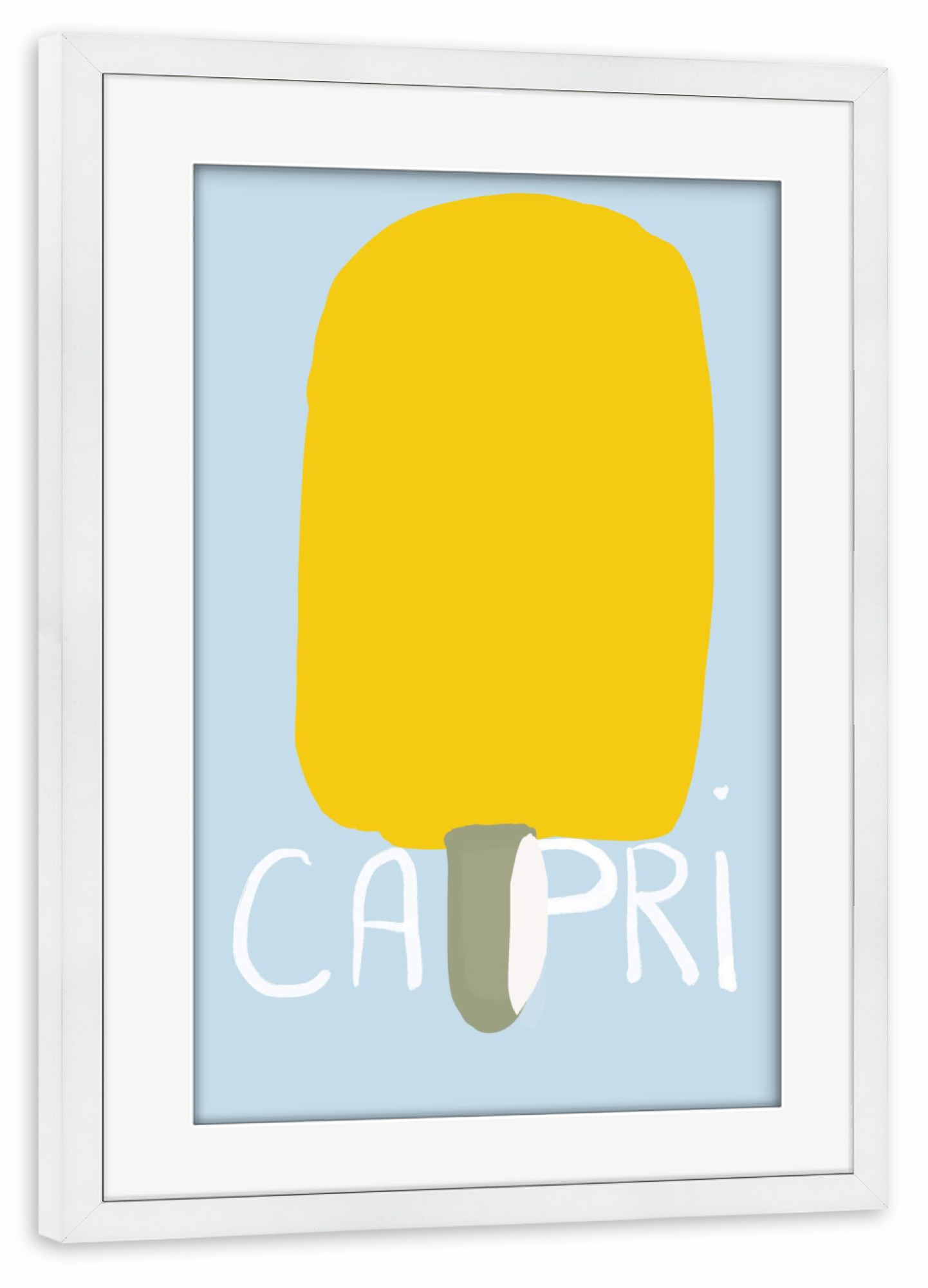 Poster mit Rahmen weiß "CAPRI LO EIS" artboxONE - Essen & Trinken