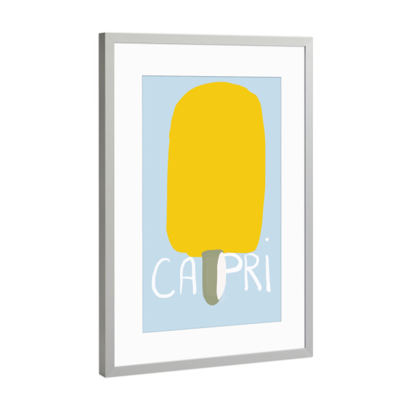 Poster mit Rahmen Silber "CAPRI LO EIS" artboxONE - Essen & Trinken