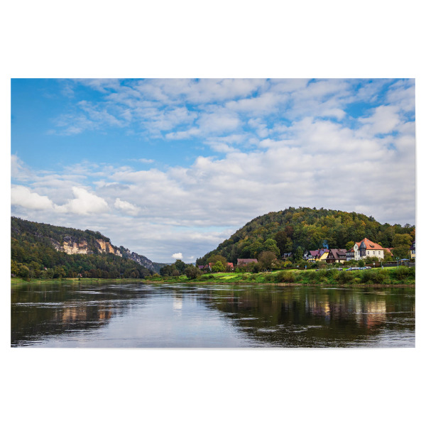 Poster 30x20 cm "Elbe, Berge und Wolken" artboxONE - Natur,Reise