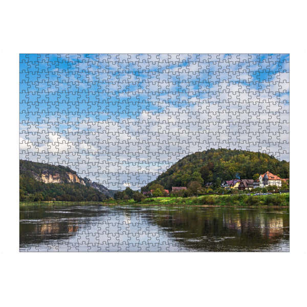 artboxONE Puzzle "Elbe, Berge und Wolken" artboxONE - Natur,Reise