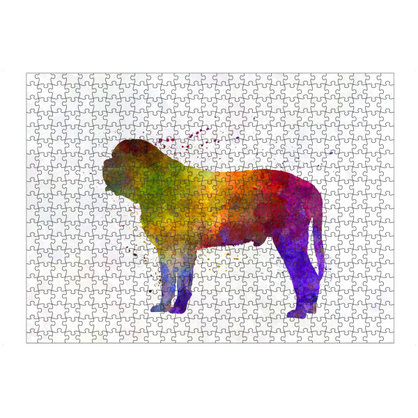 artboxONE Puzzle "Mastiff in watercolor" artboxONE - Tiere,Abstrakt - Dog,Dogs,Pet,Animal,Mammal,Watercolor,Dog poster,Illustration,Abstract