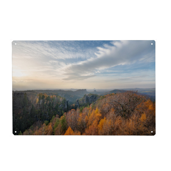 Holzbild "Elbsandsteingebirge im Herbst" artboxONE - Natur,Reise