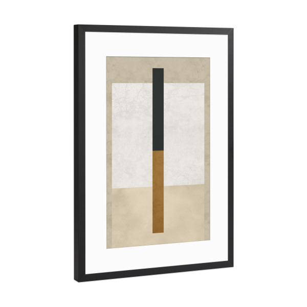 Poster mit Rahmen Schwarz (Metallic) "Square Beige" artboxONE - Abstrakt,Geometrie