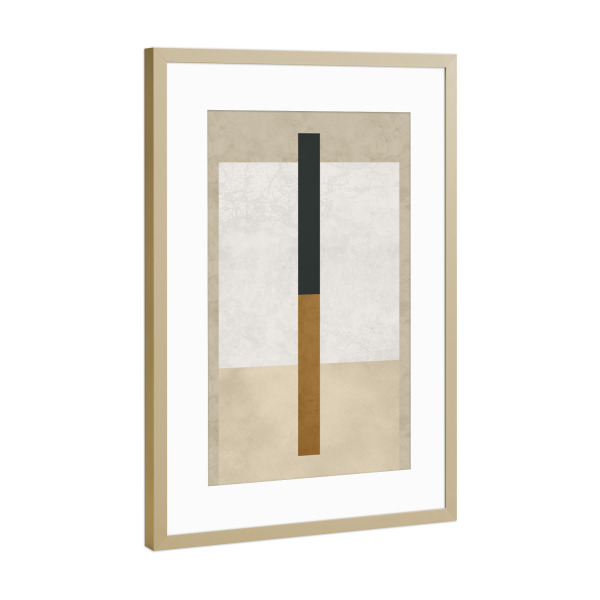 Poster mit Rahmen Gold "Square Beige" artboxONE - Abstrakt,Geometrie