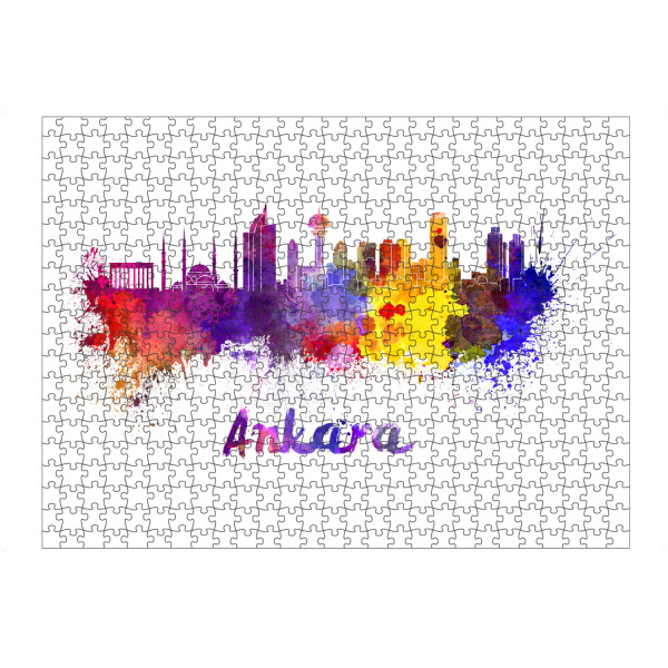 Puzzle Ravensburger "ANKARA Skyline in watercolor-b" artboxONE - Städte,Reise,Abstrakt,Architektur