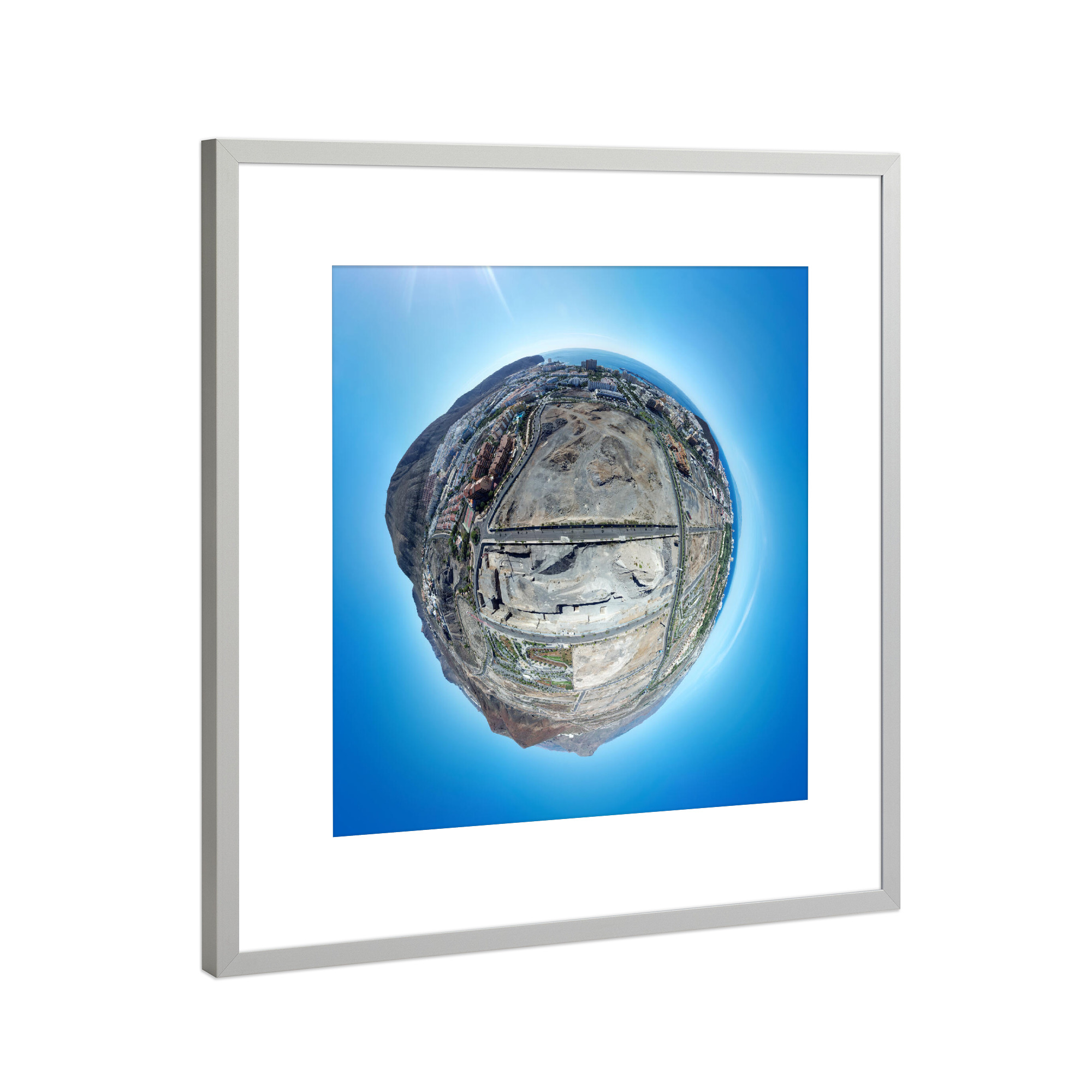 Poster mit Rahmen Silber "Teneriffa - Los Cirstianos; low" artboxONE - Städte,Natur,Reise,Architektur,Reise / Strand und Meer