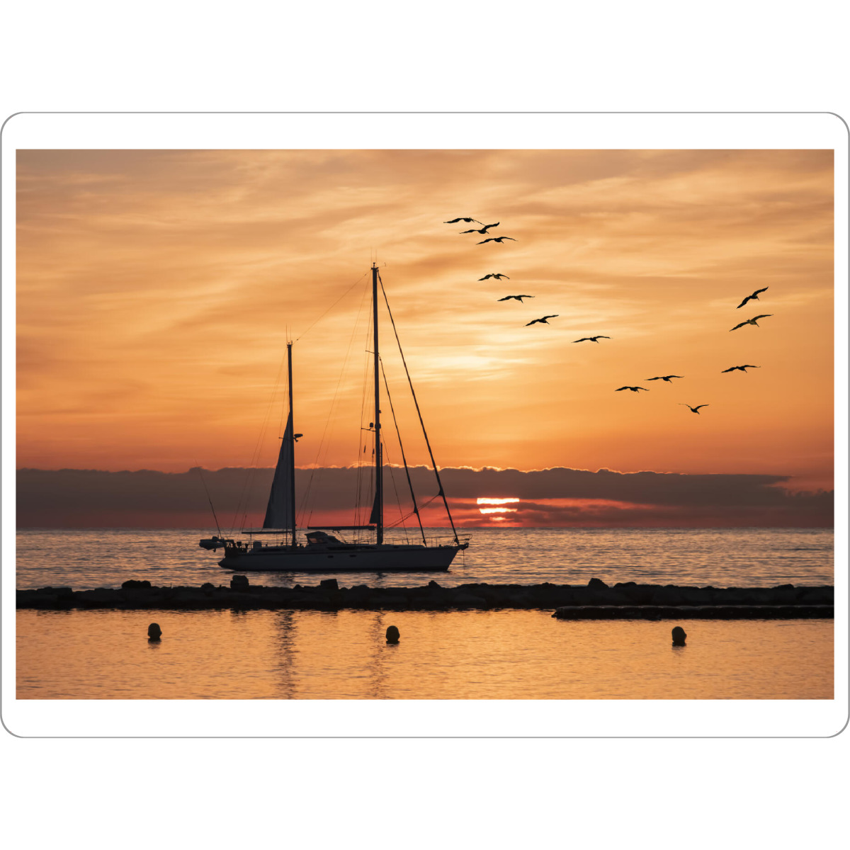 Tischset "French Riviera Sunrise" artboxONE - Natur,Reise,Reise / Strand und Meer,Reise / Länder