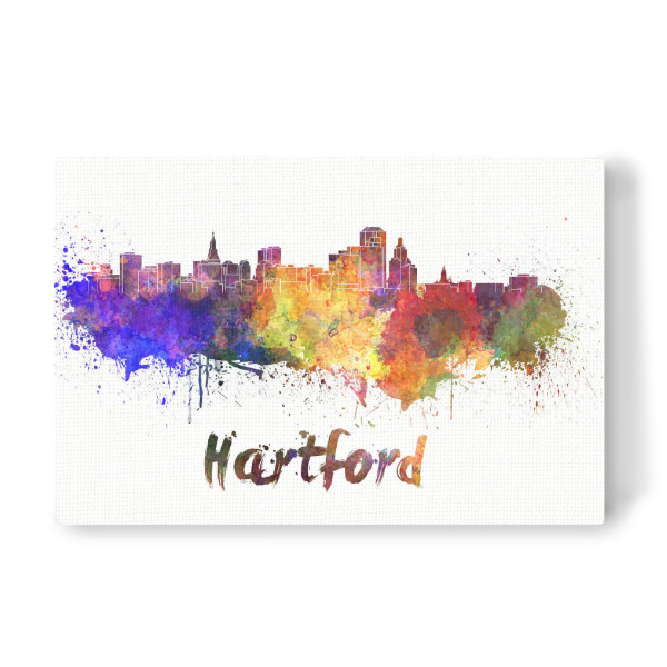 Leinwandbild "HARTFORD skyline in watercolor" artboxONE - Städte,Abstrakt,Architektur