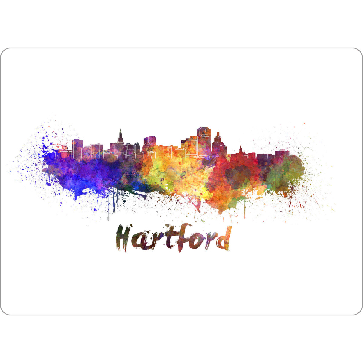 Tischset "HARTFORD skyline in watercolor" artboxONE - Städte,Abstrakt,Architektur