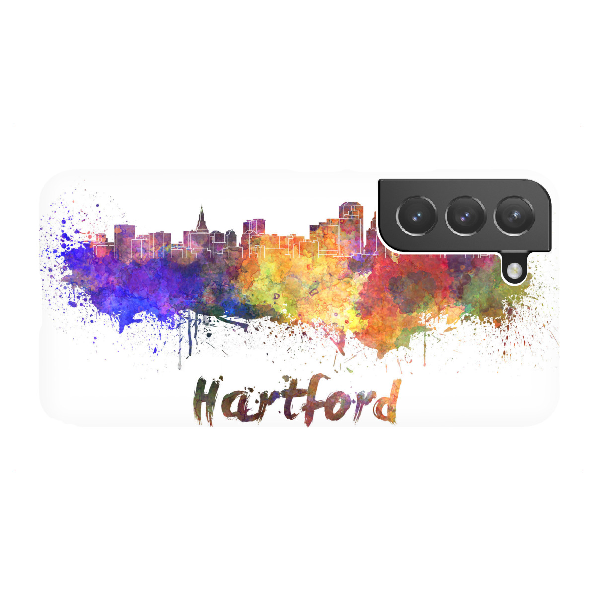 Samsung Galaxy "HARTFORD skyline in watercolor" Premium-Case Handyhülle artboxONE