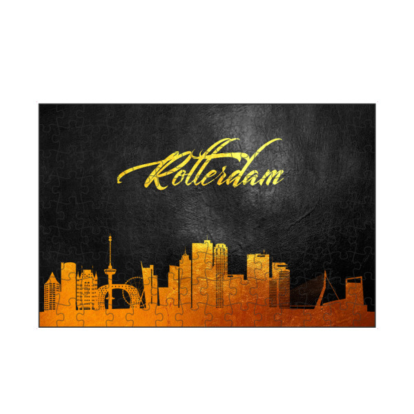 artboxONE Puzzle "Rotterdam Netherlands Gold" artboxONE - Städte - Rotterdam,Netherlands,Gold,Skyline,Niederlande,Stadt,Reise,City