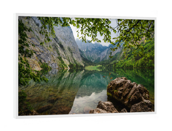 Poster mit weißem Rahmen "Seeblick - Obersee" artboxONE - Natur