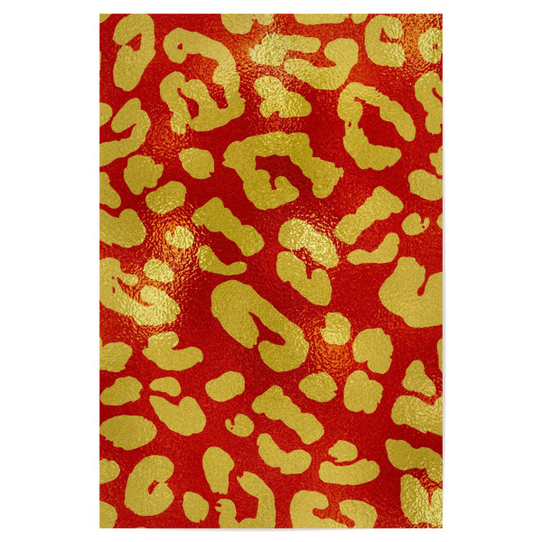 Poster 30x20 cm "Red And Yellow Leopard Pattern" artboxONE - Tiere,Abstrakt,Geometrie,Fashion,Lustig