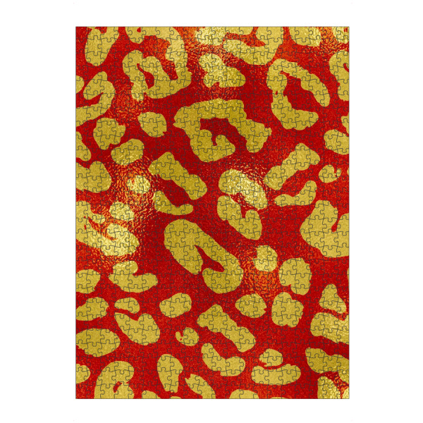 Puzzle Ravensburger "Red And Yellow Leopard Pattern" artboxONE - Tiere,Abstrakt,Geometrie,Fashion,Lustig