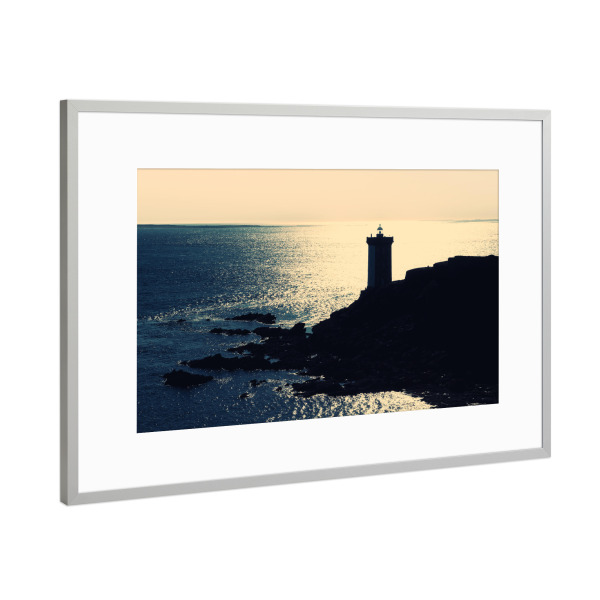Poster mit Rahmen Silber "Kermorvan Lighthouse" artboxONE - Natur,Reise,Architektur,Reise / Strand und Meer,Reise / Länder