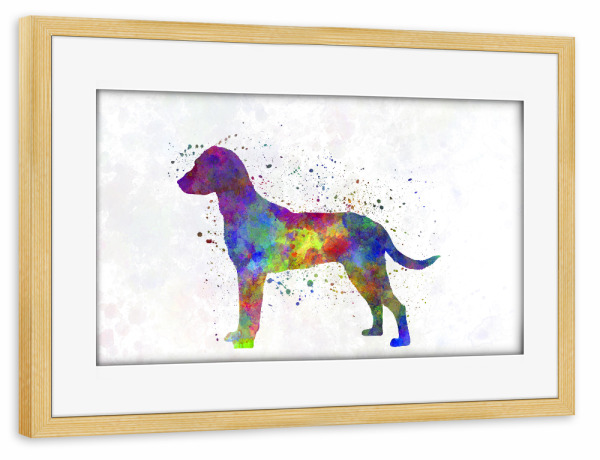 Poster mit Rahmen kiefer "Montenegrin Mountain Hound" artboxONE - Tiere,Abstrakt