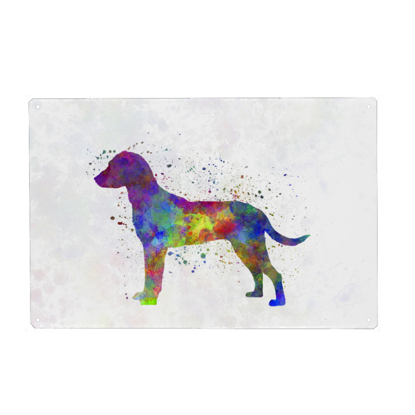 Holzbild "Montenegrin Mountain Hound" artboxONE - Tiere,Abstrakt - Dog,Pet,Animal,Mammal,Watercolor,Abstract,Abstrakt,Hund,Bunt,Colorful