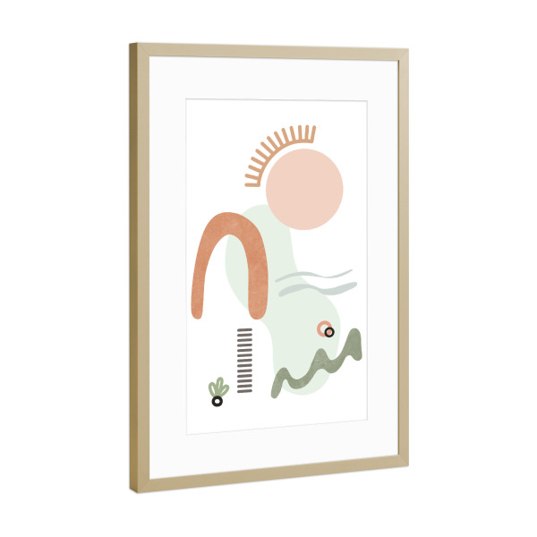 Poster mit Rahmen Gold "Sunny Day Lake Landscape" artboxONE - Natur,Abstrakt,Arcadia