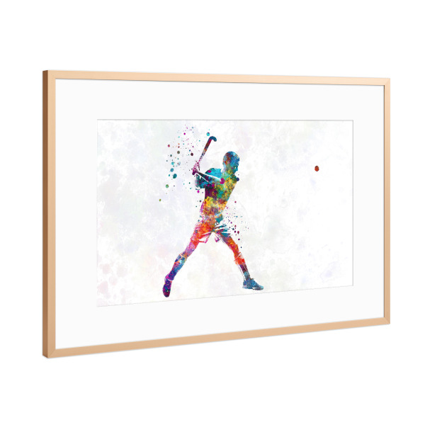 Poster mit Rahmen Kupfer "Field hockey in watercolor" artboxONE - Abstrakt,Sport