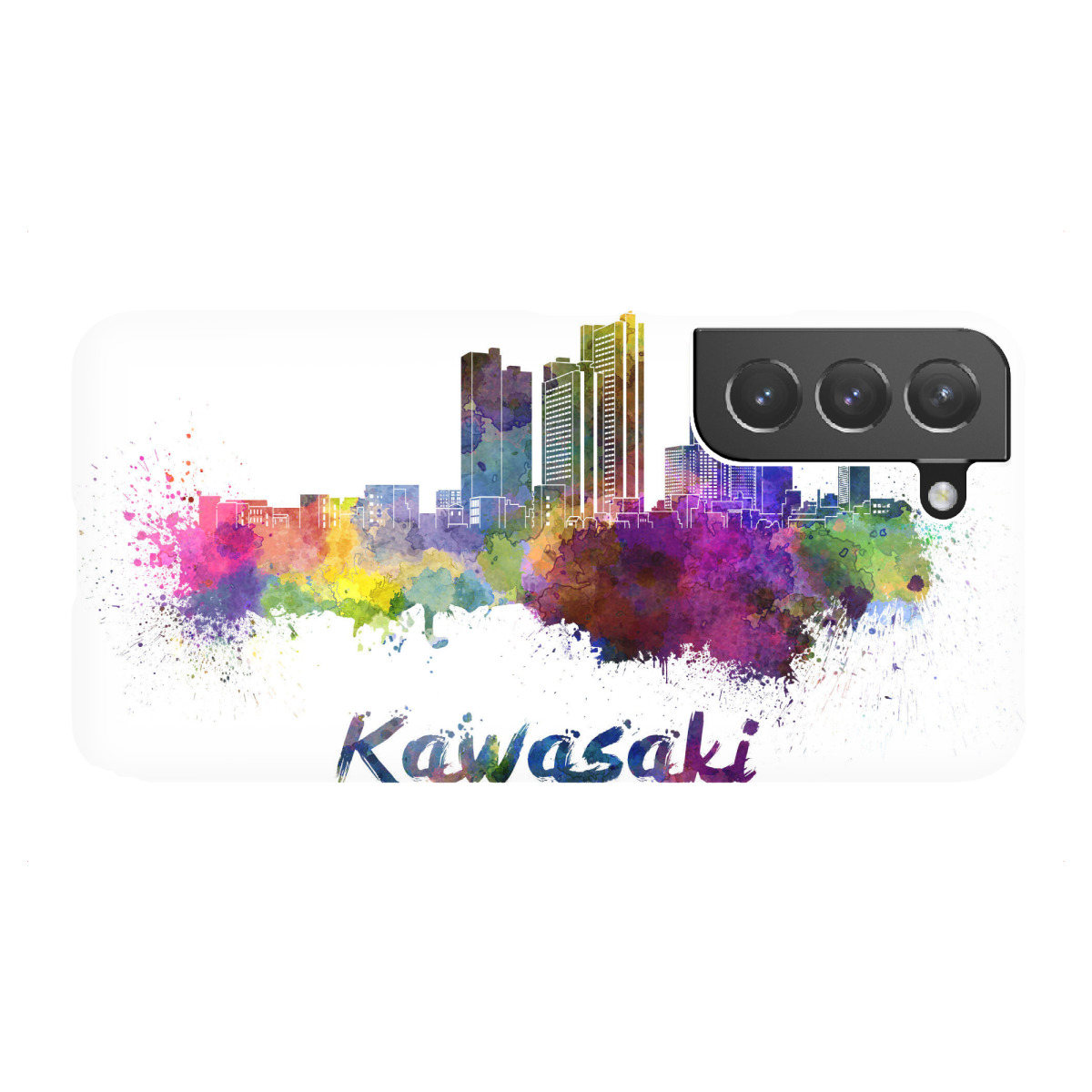 Samsung Galaxy "KAWASAKI skyline in watercolor" Premium-Case Handyhülle artboxONE