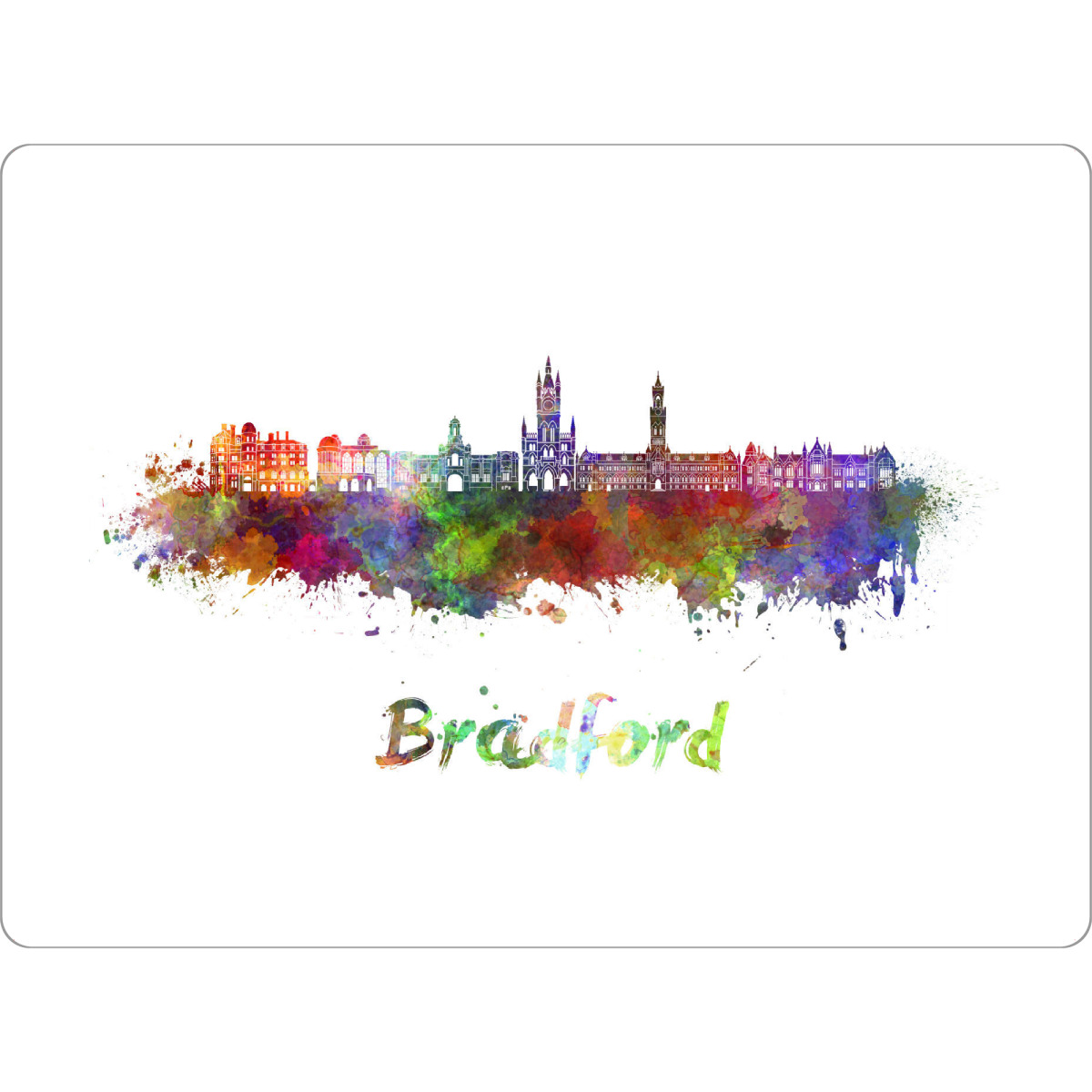 Tischset "BRADFORD skyline in watercolor-b" artboxONE - Städte,Reise,Abstrakt,Architektur