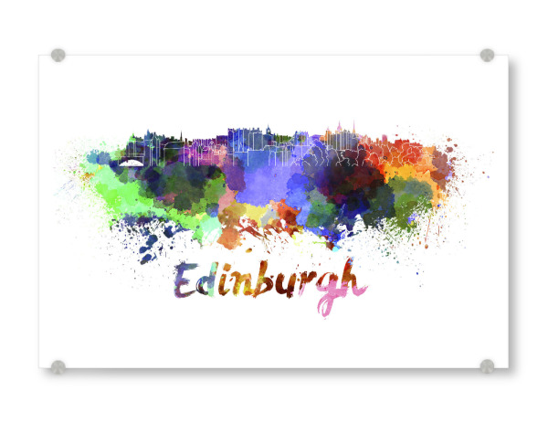 Acrylglasbild "EDINBURGH skyline in watercolor" artboxONE - Städte,Abstrakt,Architektur