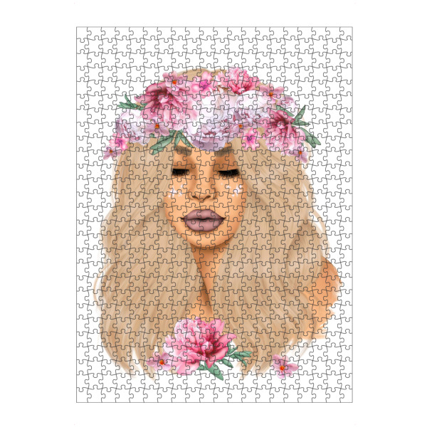 Puzzle Ravensburger "Woman With Pink Flowers" artboxONE - Natur,Essen & Trinken,Liebe,Fashion,Für Mama