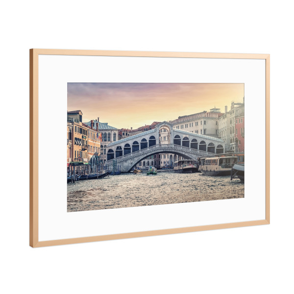 Poster mit Rahmen Kupfer "Rialto" artboxONE - Städte,Reise,Architektur,Städte / Venedig,Reise / Länder