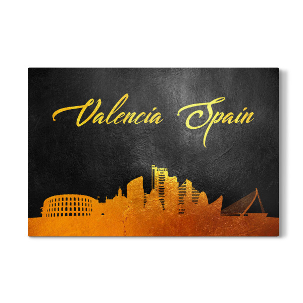 Galerie-Print "Valencia Spain Gold Skyline" 30x20 cm artboxONE