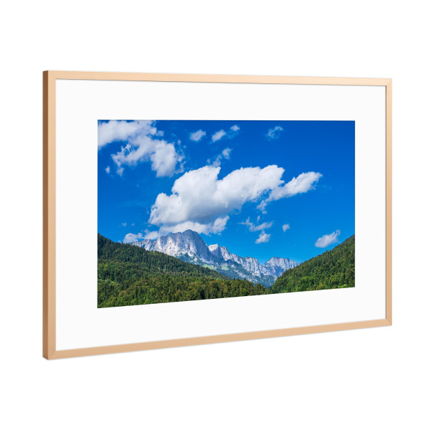 Poster mit Rahmen Kupfer "Wald, Berge und wolken" artboxONE - Natur,Reise