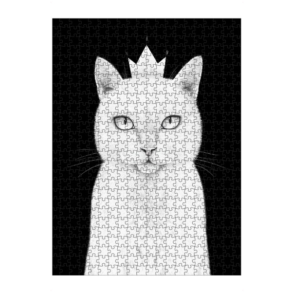 Puzzle Ravensburger "Queen cat" artboxONE - Natur,Tiere,Schwarzweiß,Für Mama,Lustig