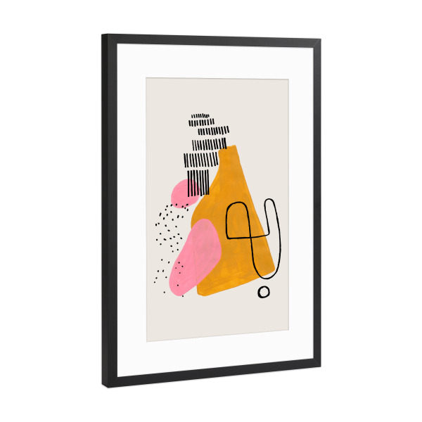 Poster mit Rahmen Schwarz (Metallic) "Ejaaz Haniff - Champagne Bubbels" artboxONE - Abstrakt,Geometrie