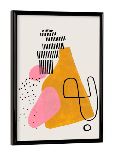 Poster mit schwarzem Rahmen "Ejaaz Haniff - Champagne Bubbels" artboxONE - Abstrakt,Geometrie