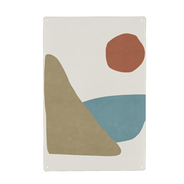 Metall Poster "Lake Shape" artboxONE - Abstrakt,Geometrie - Abstract,Geometric,Shape,Modern,New,Lake,Sun,Abstrakt,Bunt,Colorful,Formen - Blechschild