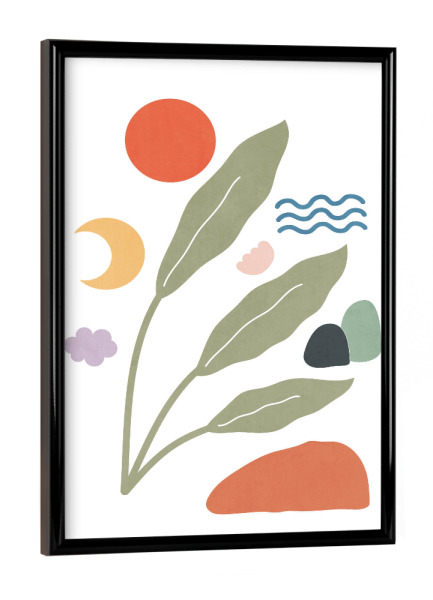 Poster mit schwarzem Rahmen "Simple Tropical Country Shapes" artboxONE - Natur,Abstrakt