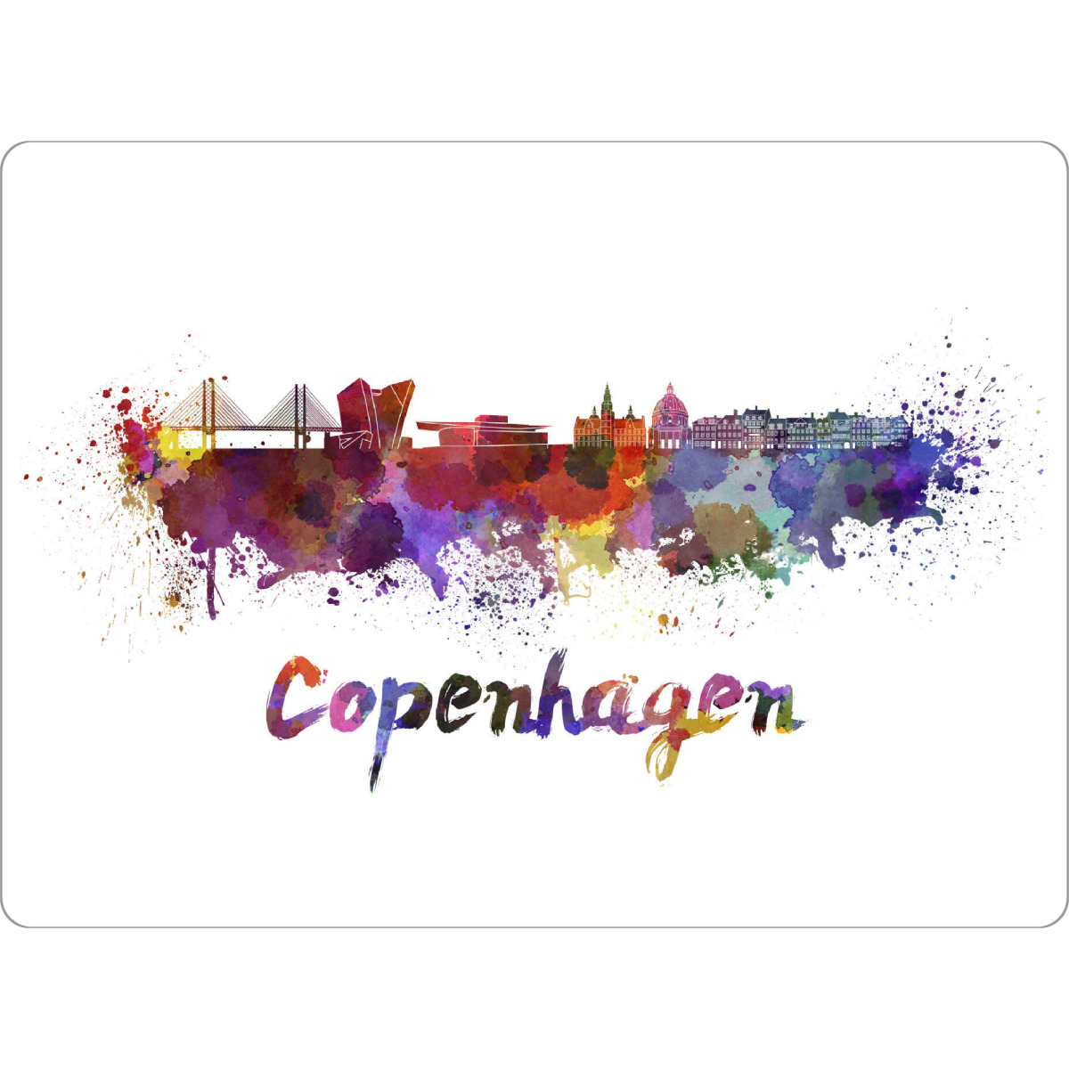 Tischset "COPENHAGEN skyline in watercolor-b" artboxONE - Städte,Abstrakt,Architektur