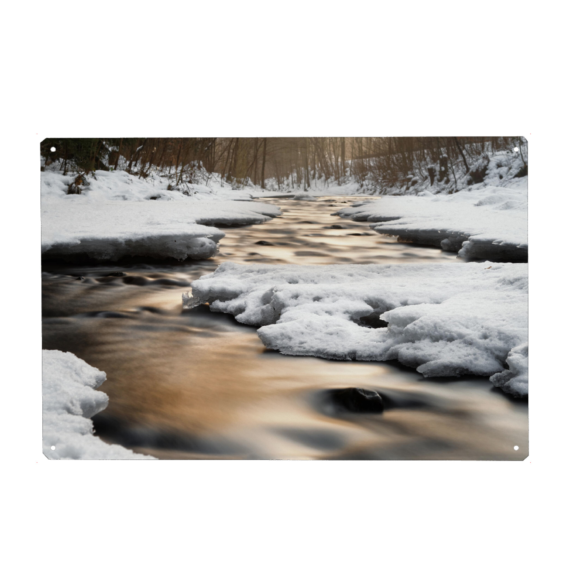 Metall Poster "Winterliche Flussansicht" artboxONE - Natur