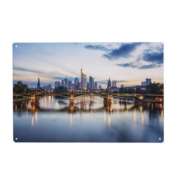 Metall Poster "Frankfurt Am Main Sunset" artboxONE - Städte,Reise,Architektur,Städte / Frankfurt,Reise / Länder