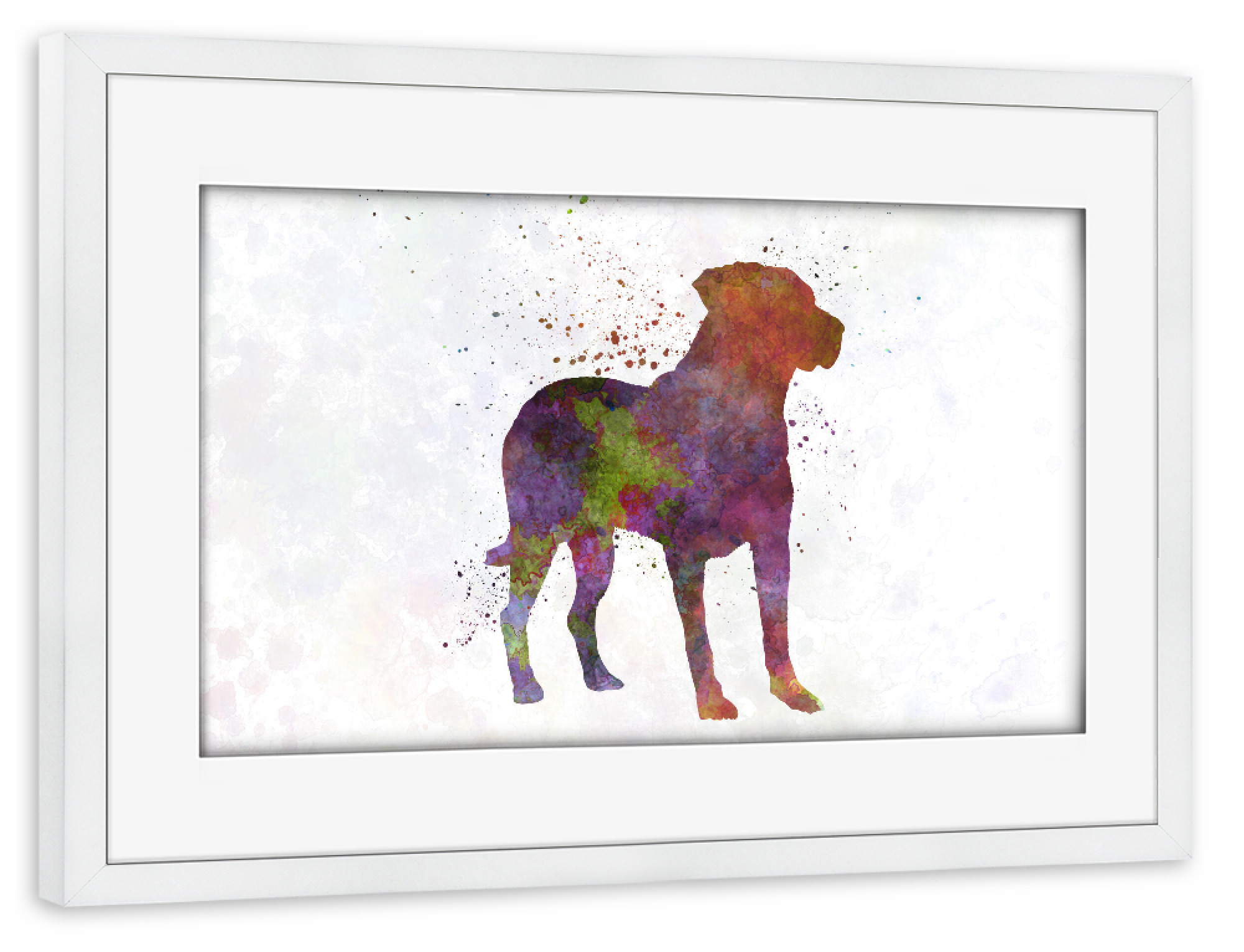 Poster mit Rahmen weiß "Uruguayan Cimarron in watercolor" artboxONE - Tiere,Abstrakt