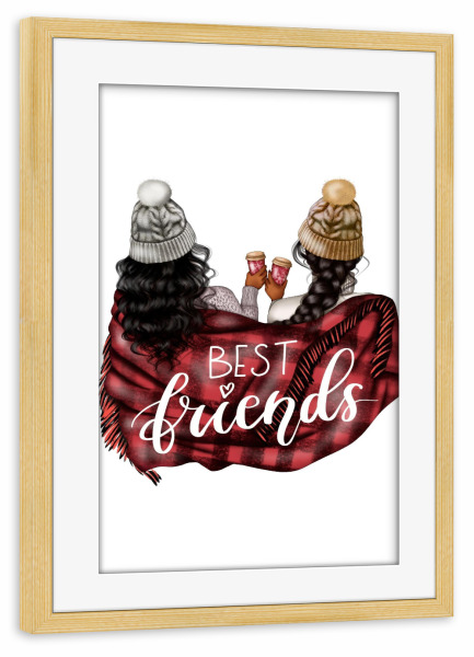 Poster mit Rahmen kiefer "Best Friends | African American" artboxONE - Menschen,Fashion,Für Mama,Lustig