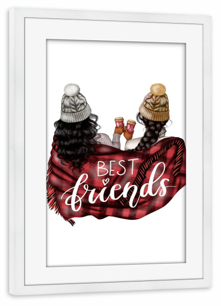 Poster mit Rahmen weiß "Best Friends | African American" artboxONE - Menschen,Fashion,Für Mama,Lustig