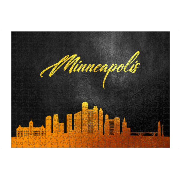 Puzzle Ravensburger "Minneapolis Minnesota Gold" artboxONE - Städte - Minneapolis,Minnesota,Gold,Skyline,City,Stadt - Bild minneapolis