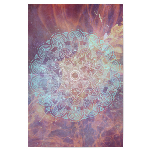 Poster 30x20 cm "Mandala Space" artboxONE - Natur,Abstrakt - Mandala,Vector,Yoga,Boho,Fancy,Arabic,Abstract,Nature,Tribal,Space